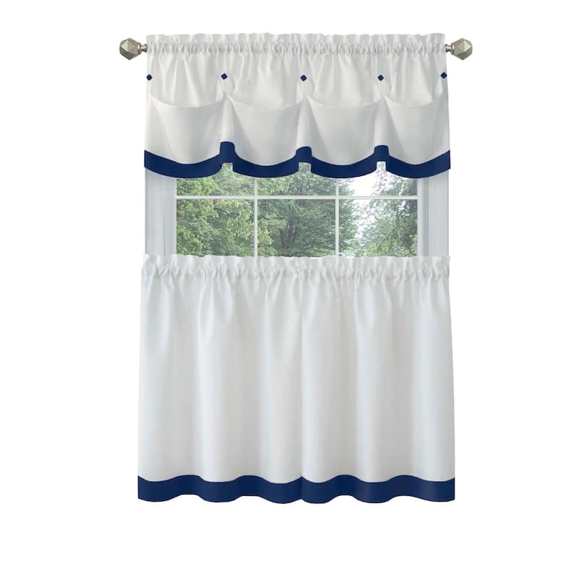 Lana Window Curtain Tier Pair and Valance Set