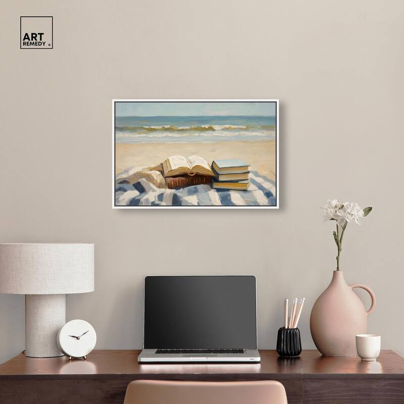 Beach Reading Canvas by Art Remedy