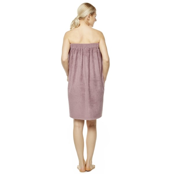 Women's Turkish Terry Cotton Bath and Shower Towel Wrap - Petite/Small