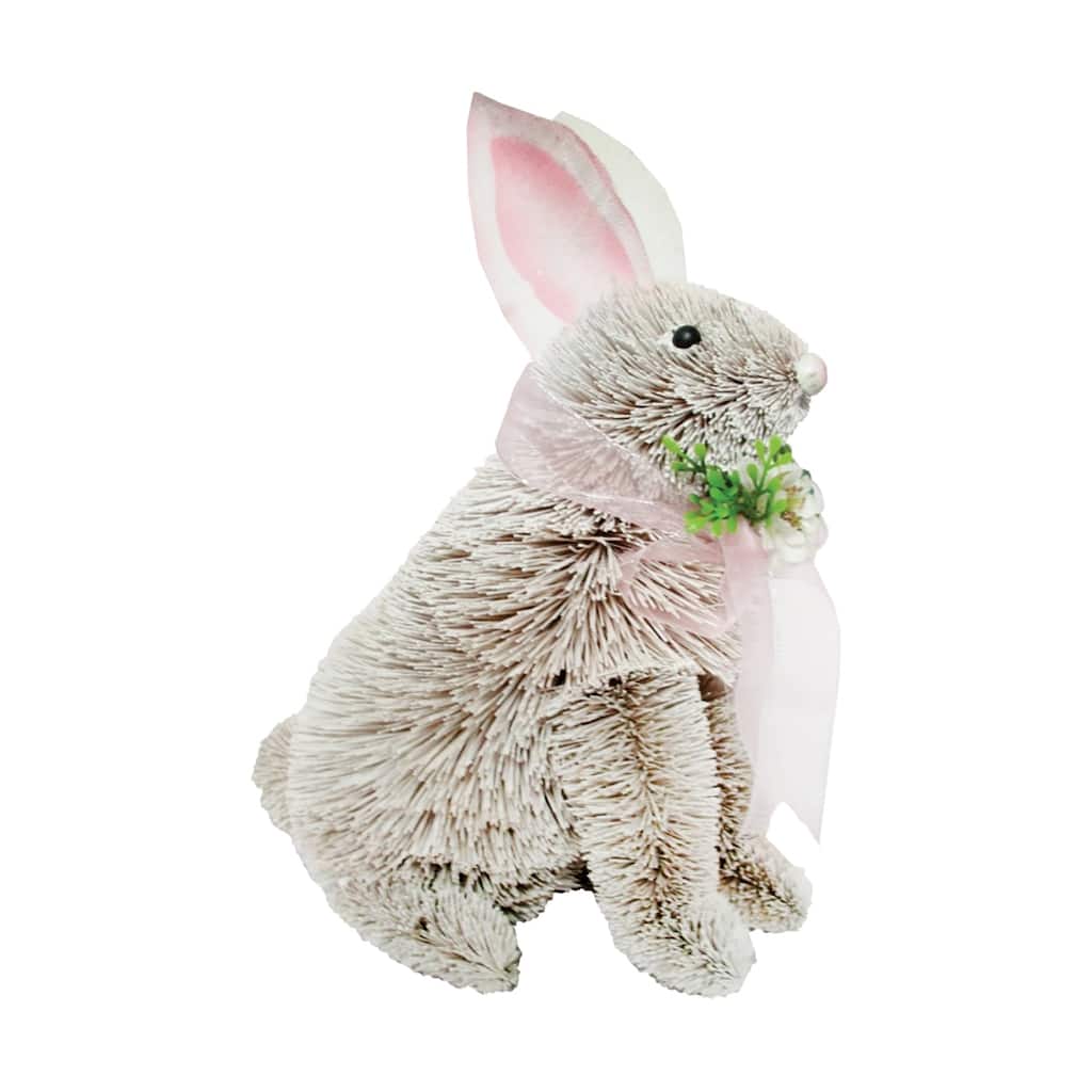 Bunny Bottlebrush Easter Figurine