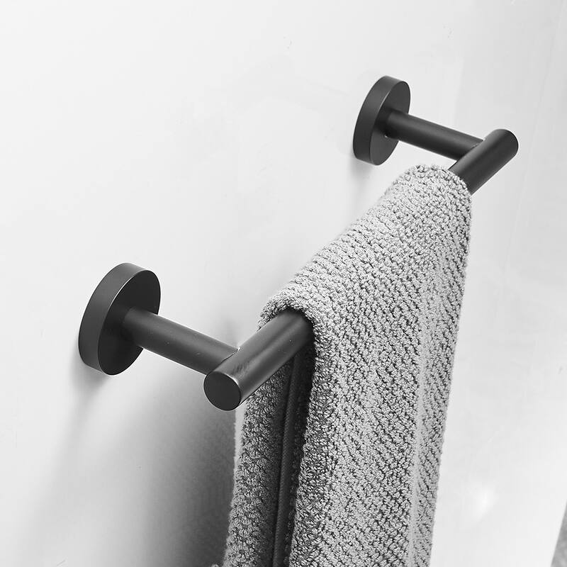 8-Pieces Matte Black Bathroom Accessories Set, Stainless Steel Bathroom Hardware Set, Bath Towel Bar Set