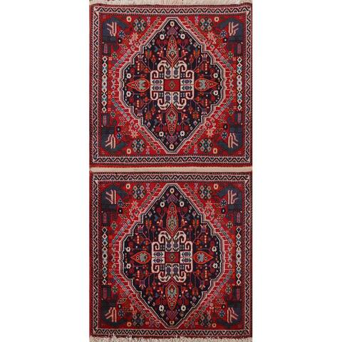 Vegetable Dye Tribal Geometric Abadeh Persian Wool Rug Hand-knotted - 2'1" x 4'4"