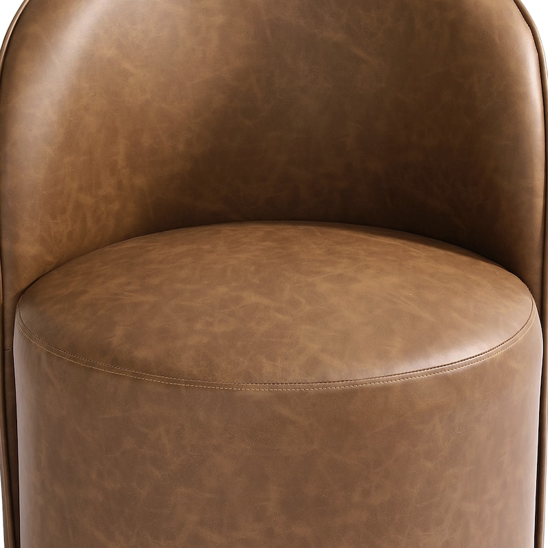 Upholstered Swivel Dining Chair Armless Barrel Chair