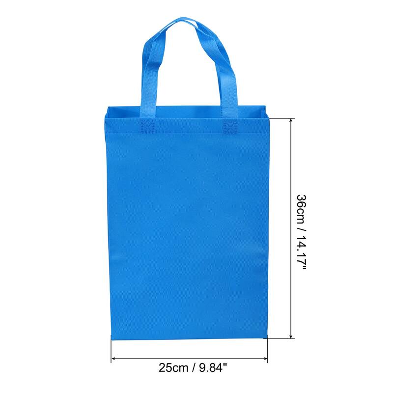 36x25cm Reusable Gift Bags 10Pcs Non-Woven Grocery Tote Bag for Travel