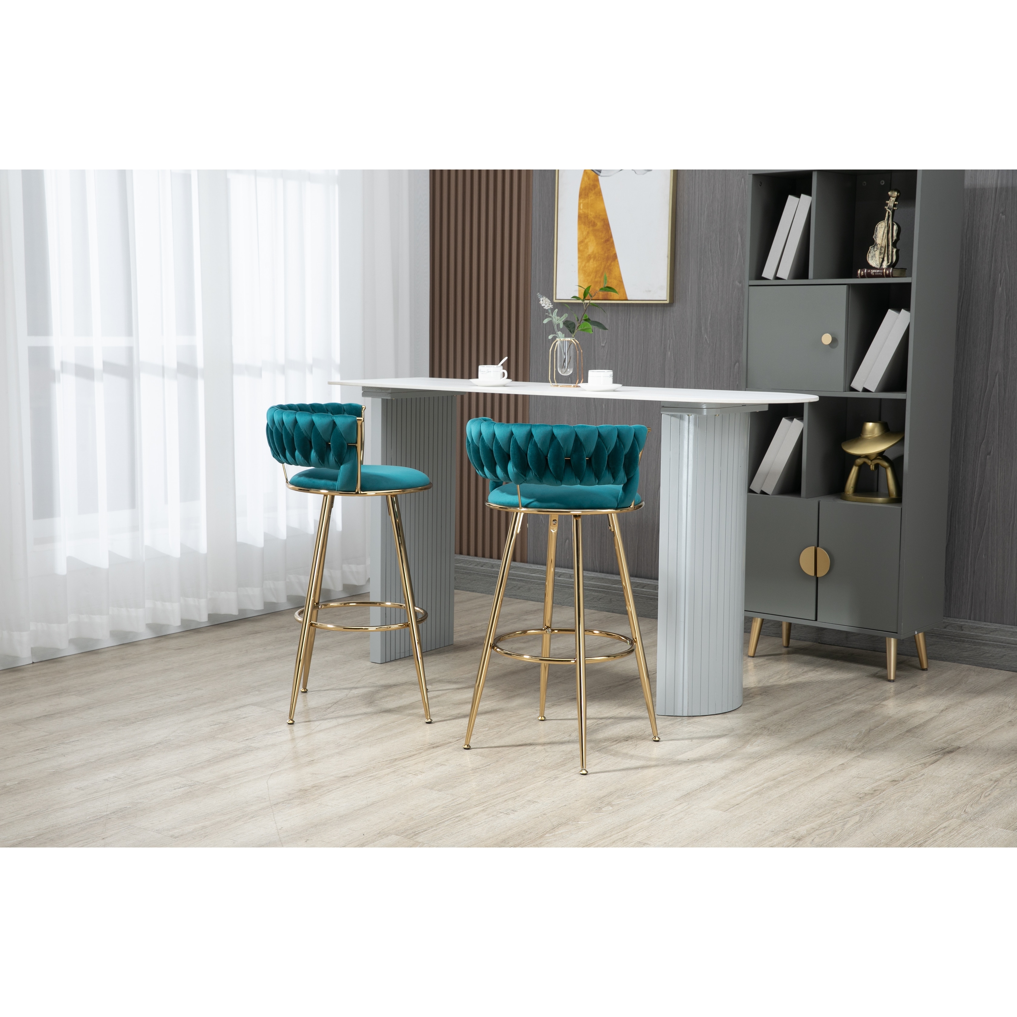 Velvet breakfast bar 2025 stools