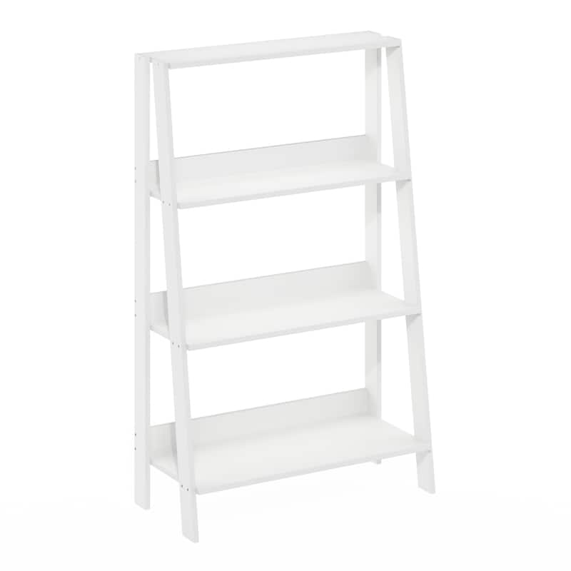 36 in. Tall White Wood 4-Shelf Bookcase