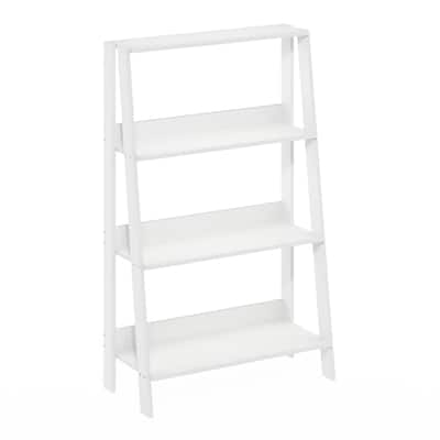 36 in. Tall White Wood 4-Shelf Bookcase