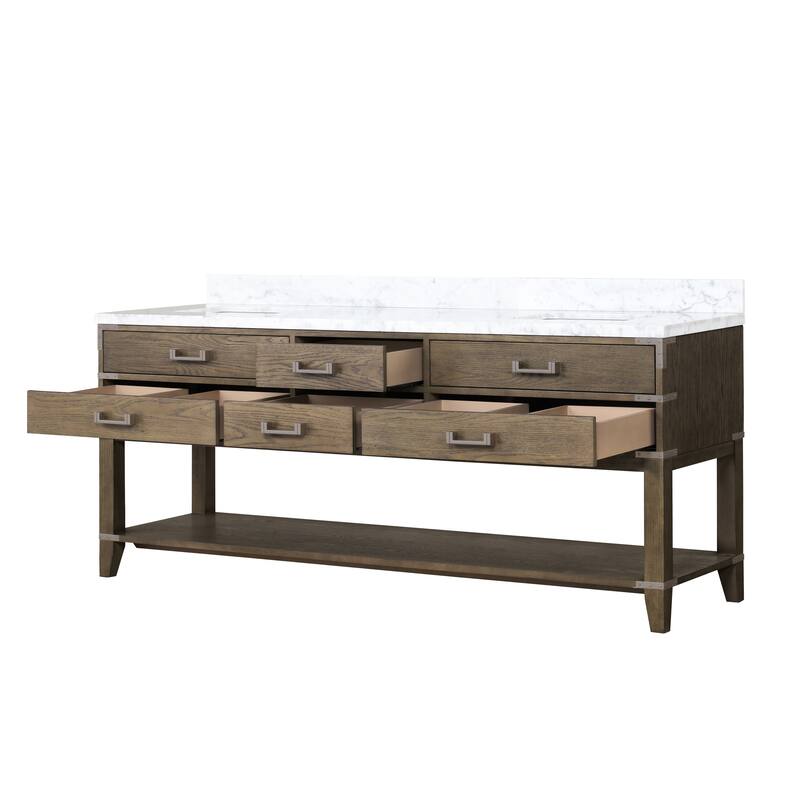 Lexora Norwalk Bath Vanity and Carrara Marble Top