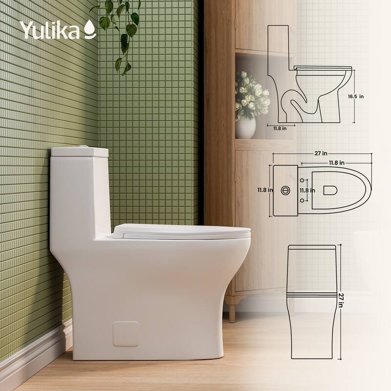 One-Piece Elongated Toilet, Energy-saving Toilet with 1000g MaP, ADA Height Toilet - N/A