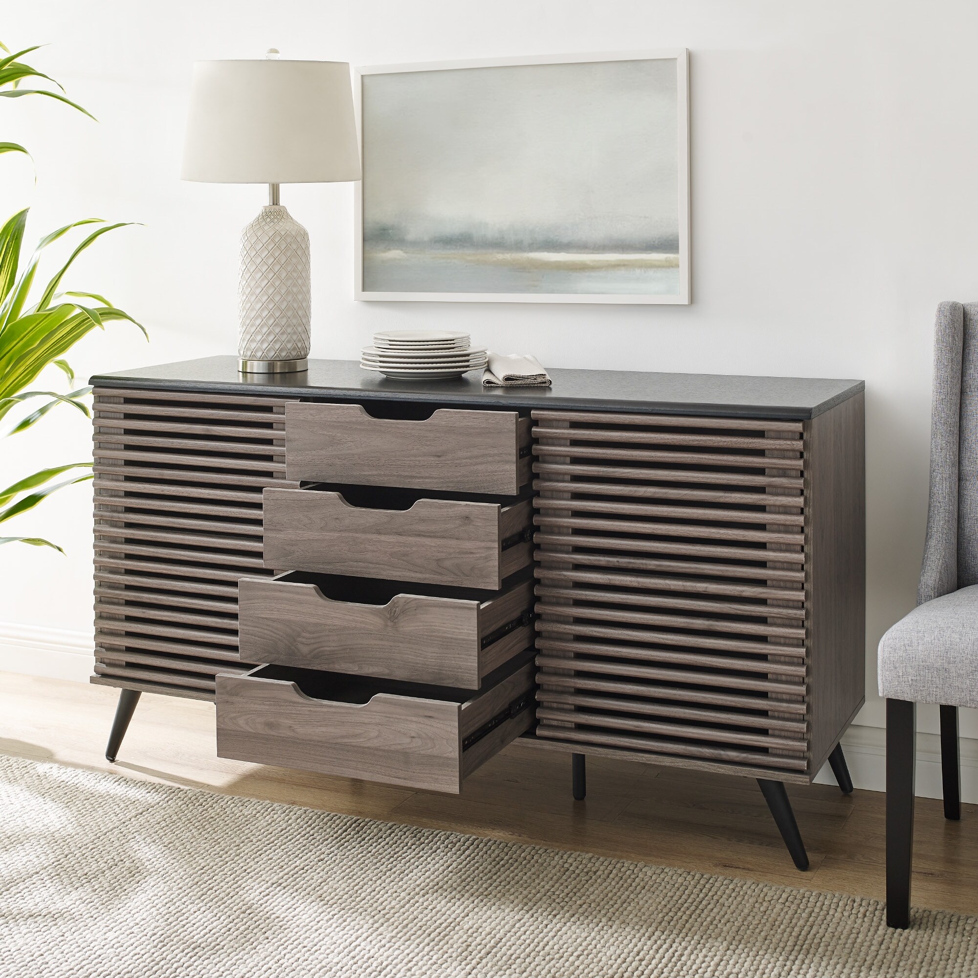Strick & bolton sliding slat door sideboard sale