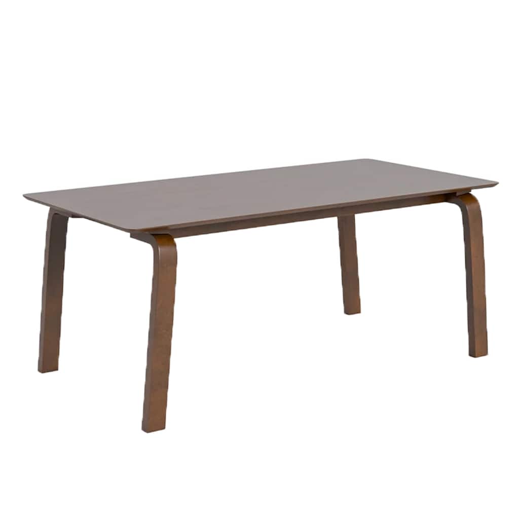 Iken Dining Table, 71 Inch Rectangular Top in Walnut Brown Solid Wood - Walnut Brown