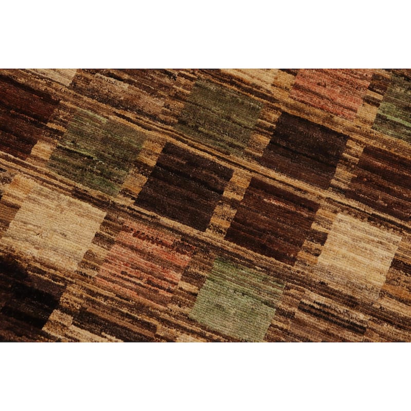Chromatic Mosaic Gabbeh Hand Knotted Wool Rug