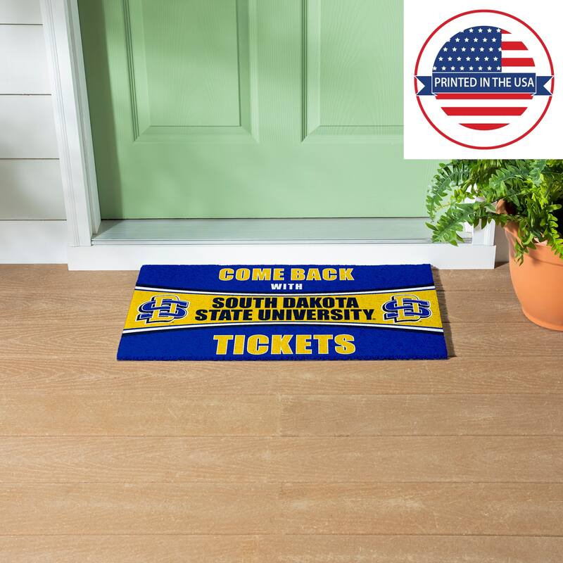 North Dakota State University 28 in. x 16 in. PVC "Come Back With Tickets" Trapper Door Mat