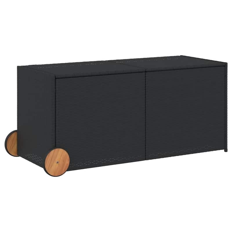vidaXL Patio Storage Box Poly Rattan 70.9"x35.4"x27.6" Gray