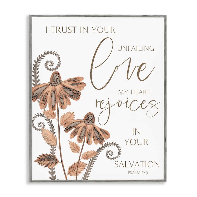 Stupell Trust In Your Unfailing Love Framed Giclee Art Design By Annie LaPoint - 11 x 14 - Grey
