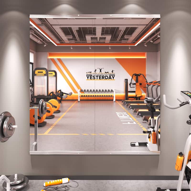 KIOTEE Large Full Length Mirror For Gym, Yoga and Dance Studio - 48x24-2PCS