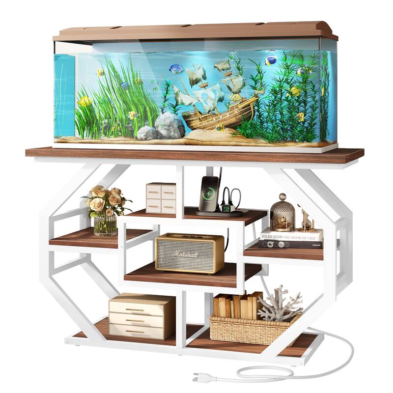 Moasis 55-75 Gallon Aquarium Stand with Power Outlet,Console Table for Entryway