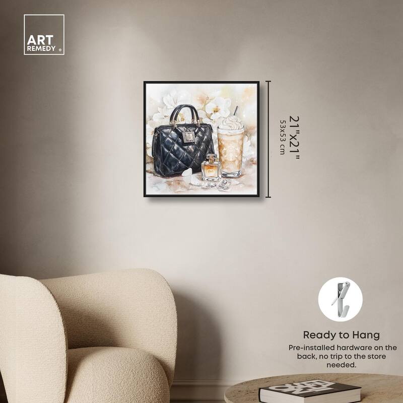 Trinkets and White Floral Canvas by Art Remedy