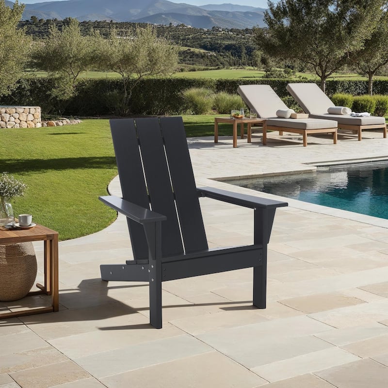 SAFAVIEH Outdoor Living All Weather Adirondack Chair - 29"W x 32"D x 33"H - Black