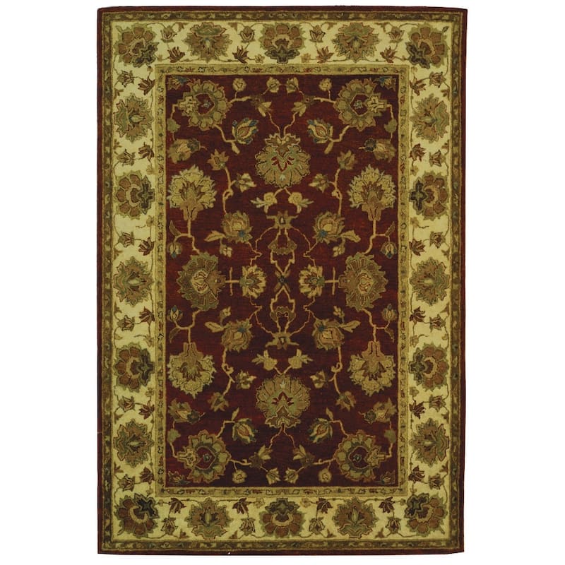 SAFAVIEH Handmade Bergama Radhildur Oriental Hand-spun Wool Rug - 5' x 8' - Rust/Ivory