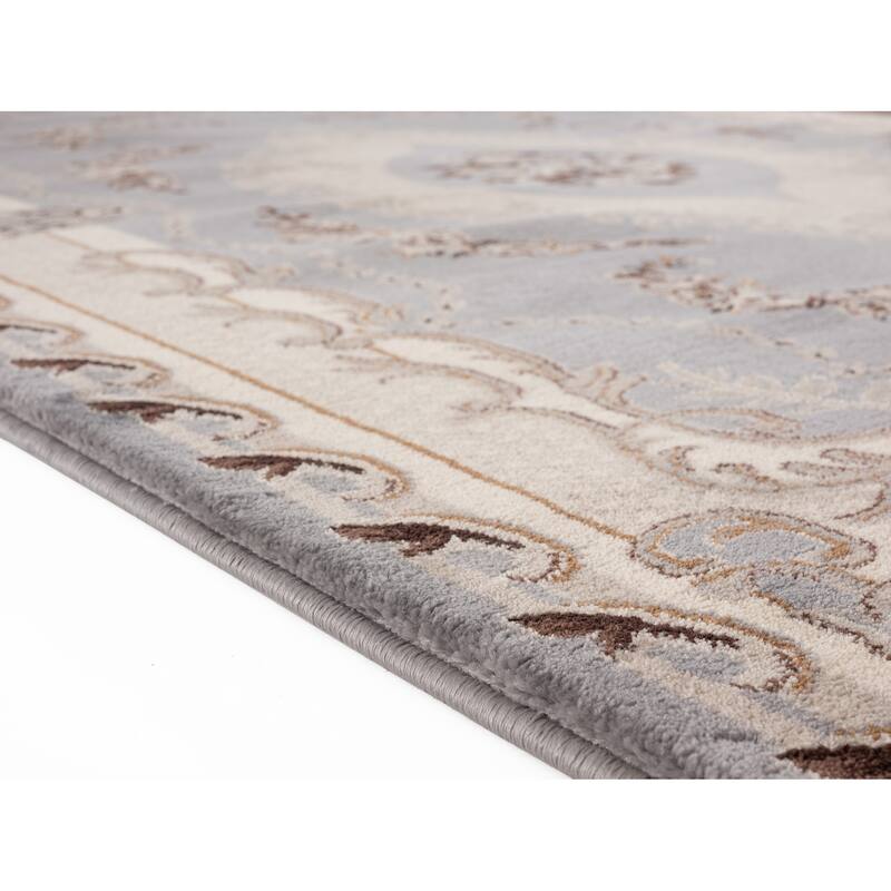 Tabriz Collection Grey/Beige Area Rug