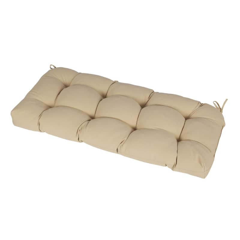 Aoodor Outdoor Polyester Tufted Bench Cushion, Water-resistant & Fade-Resistant Cushion - Khaki