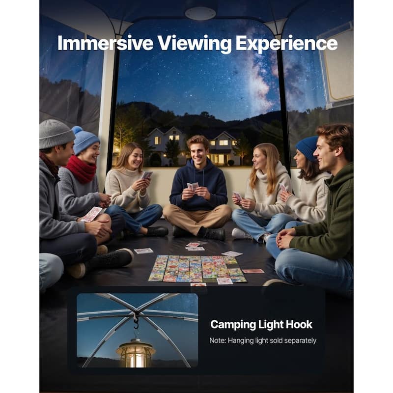 Beige-Clear TPU and Oxford Fabric Pop-Up Bubble Tent with Steel Frame and 540 Degree View