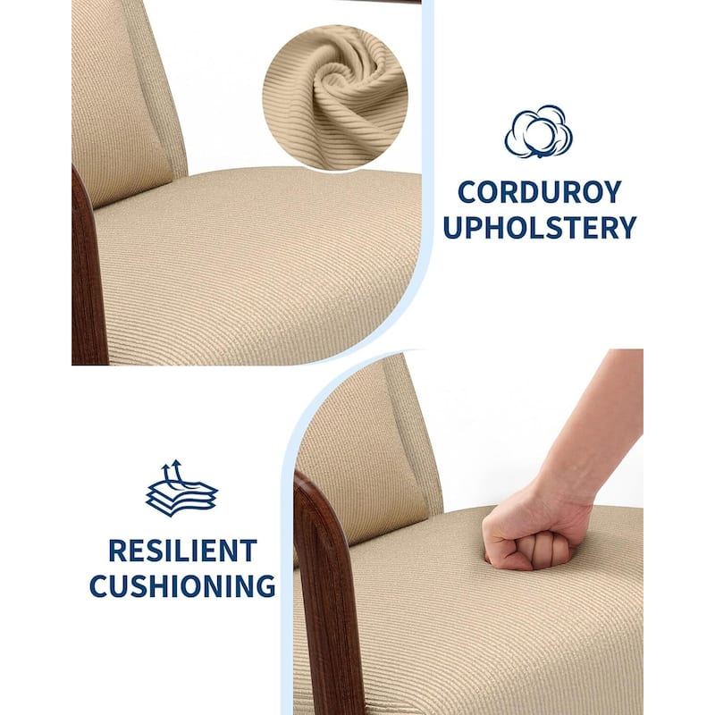 Modern Wide-Wale Corduroy Accent Sofa Chair, Lounge Armchair with Lumbar Pillow for Living Room, Bedroom