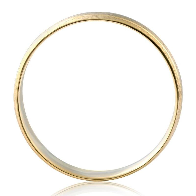 Mens Gold 8mm Two Tone Comfort Fit Wedding Band Ring White and Yellow Gold
