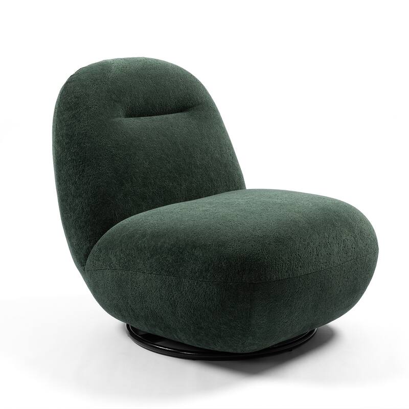 Velvet Swivel Accent Chair with Wood Frame - Green