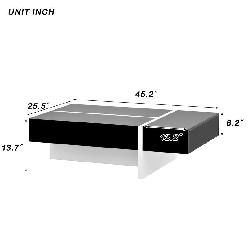 Modern High Gloss Surface Center Table with A Large Drawer