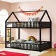preview thumbnail 2 of 22, House-Shaped Design Bunk Bed with Playful Space, Twin over Twin