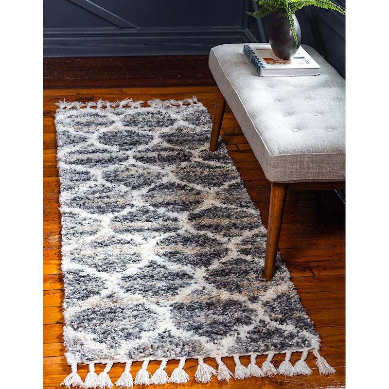 Shag Brico Collection Area Rug - 2'2"x6' - Gray