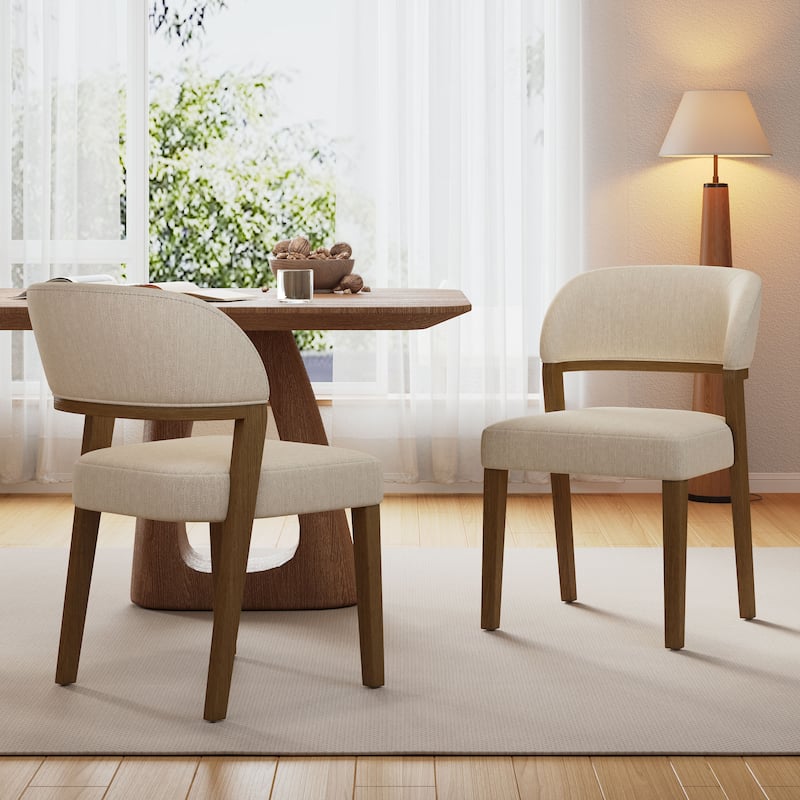 Christopher Knight Home - Caelum Rubberwood Upholstered Dining Chair with Cushioned Seat