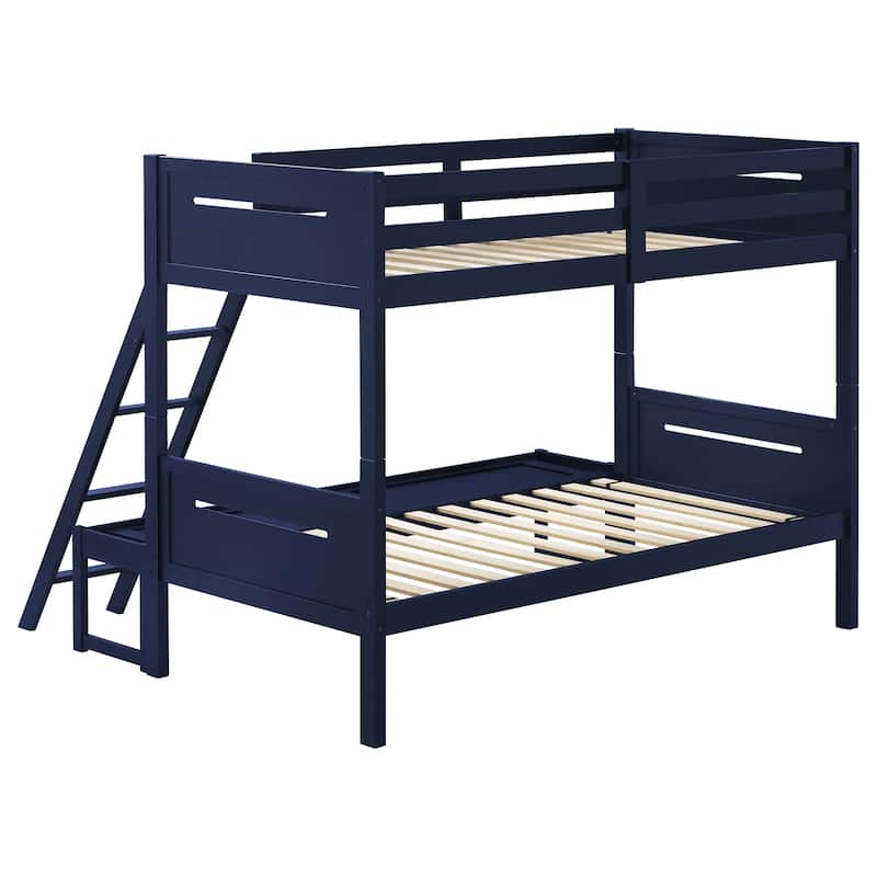 Littleton Transitional Wood Bunk Bed with Slatted Mattress