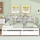preview thumbnail 6 of 11, Full Bed with Side Bookcase, Drawers,White