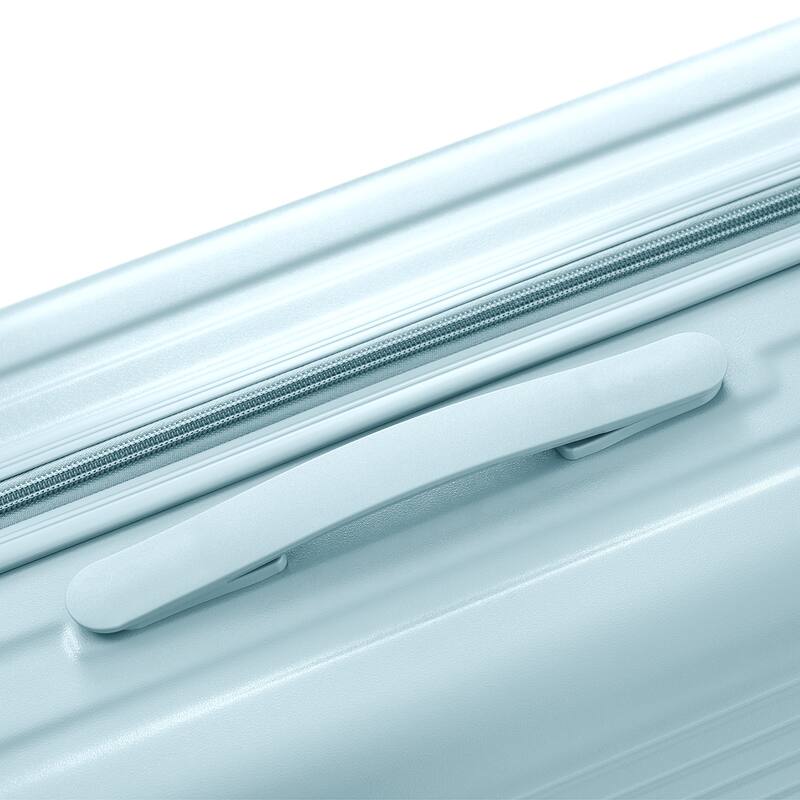 Merax 3 Piece ABS Hardshell Front-Opening Luggage Sets, Carry on Suitcase with USB Port and Cup Holder & Spinner Wheels