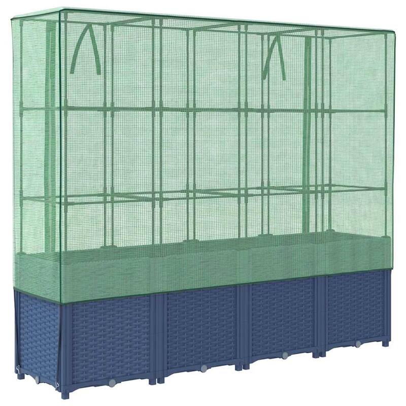 vidaXL Raised Bed Blue grey Polypropylene Large - 15.7 x 63.0 x 60.2