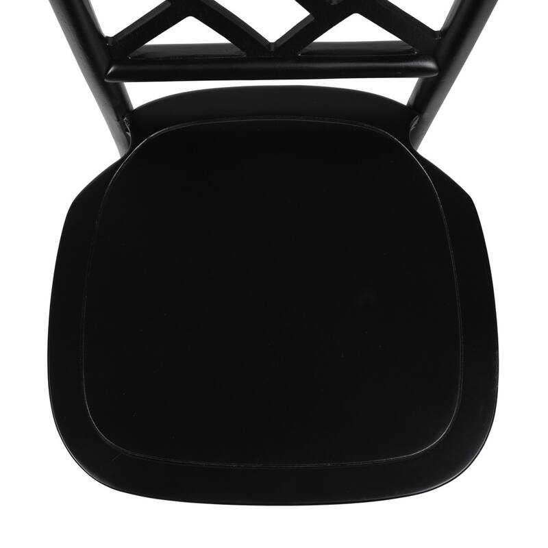 Commercial Solid Wood Stackable Dining Chair with Intricate Back Detail - 19.75"D x 17.25"W x 35.5"H