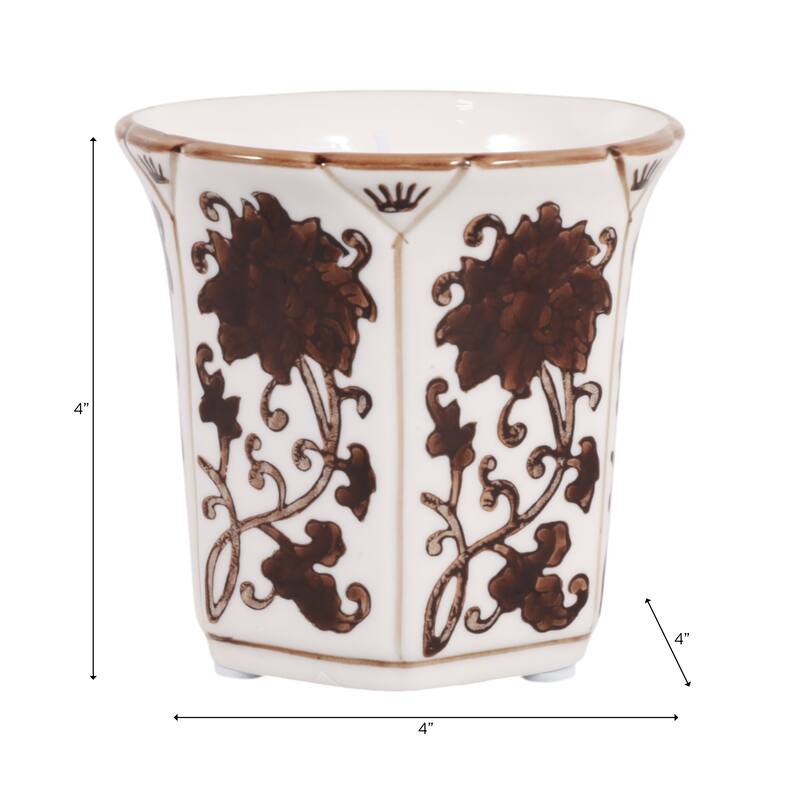 Modern Chinoiserie Ceramic Candle - Lavender Verbena Scented - 4.0"