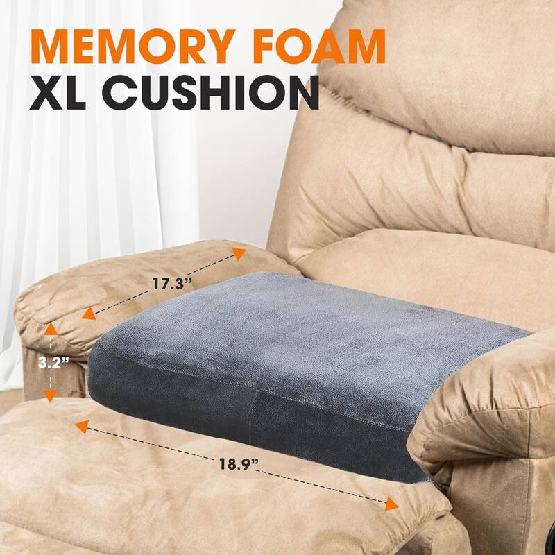 Cheer Collection Ultra Supportive Memory Foam Extra-Large Seat Cushion