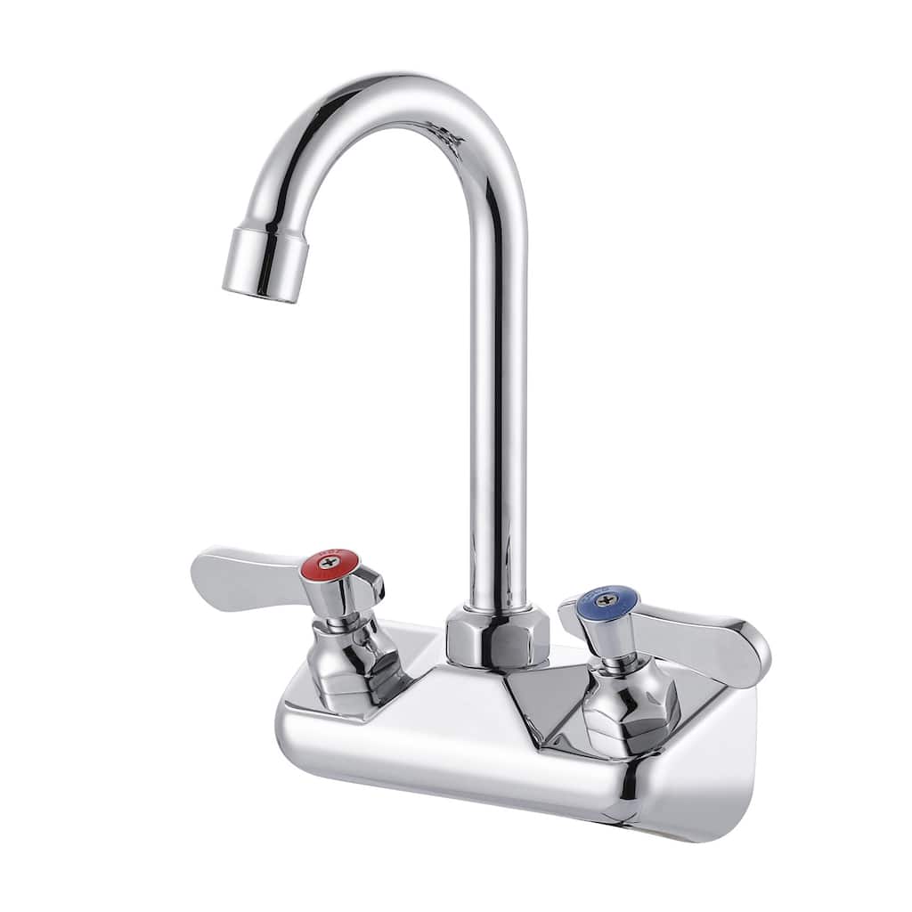 WOWOW Double-Handle Wall Mount Standard Kitchen Bar Faucet