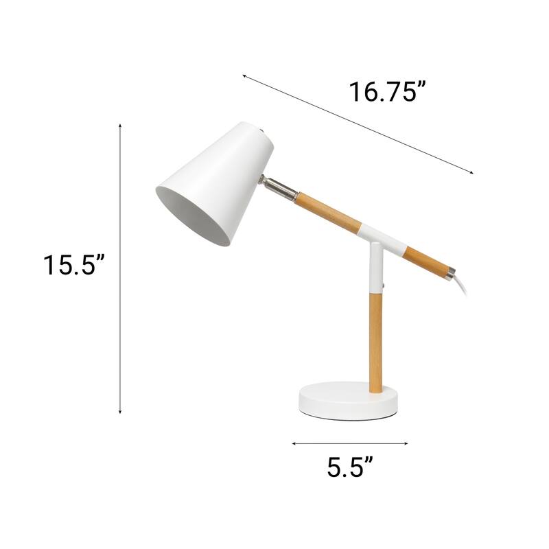 Adjustable Desk Lamp with Metal Shade - 16.75" - Matte White