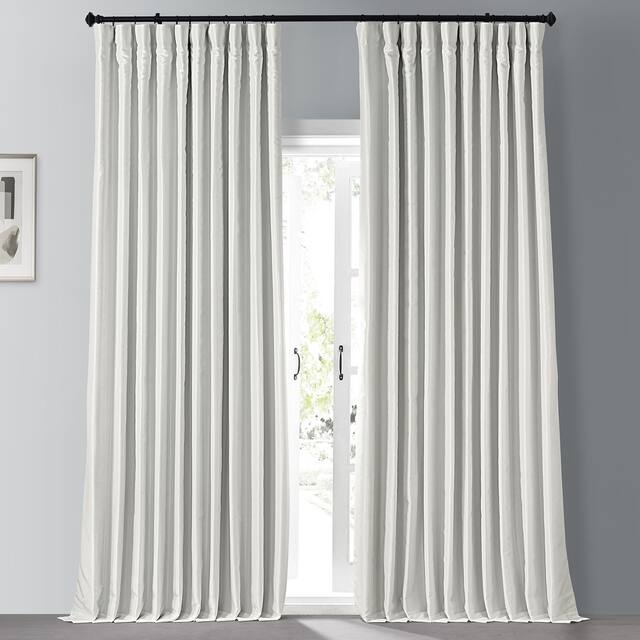 Exclusive Fabrics Blackout Extrawide Faux Dupioni Curtain (1 Panel) - 100 x 84 - Off-White