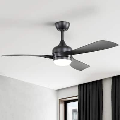 52-Inch Ceiling Fan With 3 ABS blades,Remote Control,Reversible DC Motor,Noiseless,3 Downrods Available,LED Dimmable