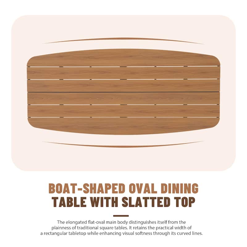 7-Piece Outdoor Dining Set Acacia Wood Rope-Woven Arm Chairs and Dining Table with X-Shaped Legs