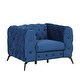 preview thumbnail 18 of 23, 40.5" Velvet Upholstered Accent Sofa, Single Sofa Chair with Button Tufted Back Blue