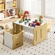 preview thumbnail 14 of 18, Gymax Kids Table & Chair Set 3-Piese Toddler Set w/2 Stools & Activity
