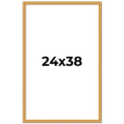 24x38 Frame Gold Real Wood Picture Frame Width 1 inches | Interior