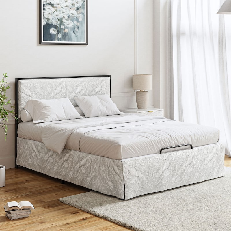 Oliver Modern Washable Slipcover Bed Upholstered Metal by HULALA HOME